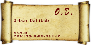 Orbán Délibáb névjegykártya